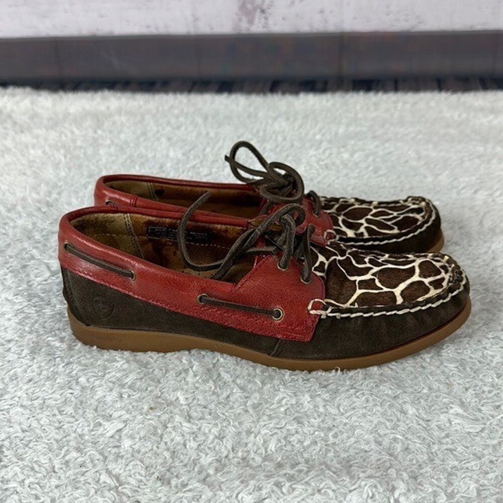 Ariat Loafer Womens 6.5 b B Red Giraffe Ruby Palisade slip on Boat‎ Leather